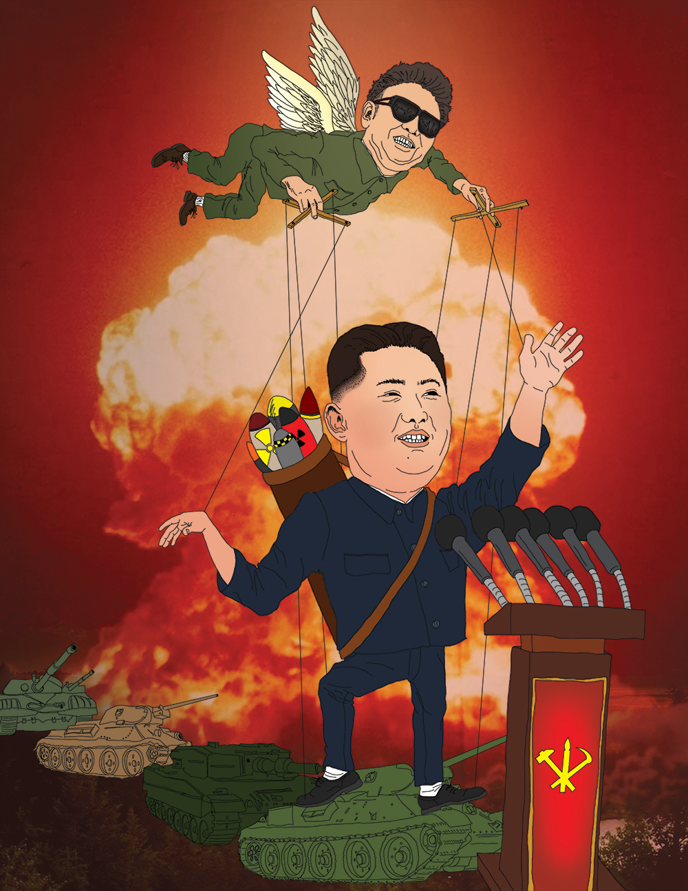 Image to accompany editorial about the policies of Kim Jong-Un and his father