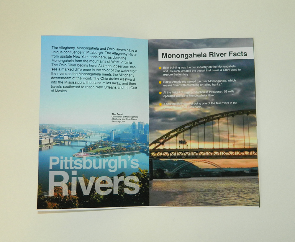 Pittsburgh's Three Rivers Water Trails, first spread of Monongahela River guide